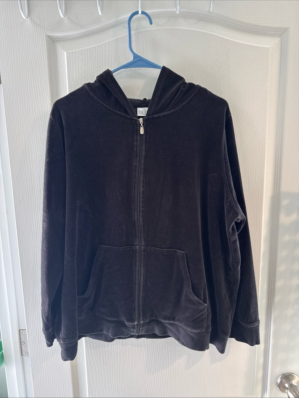 Liz Claiborne Black Women's Hooded Zip Jacket Y2K